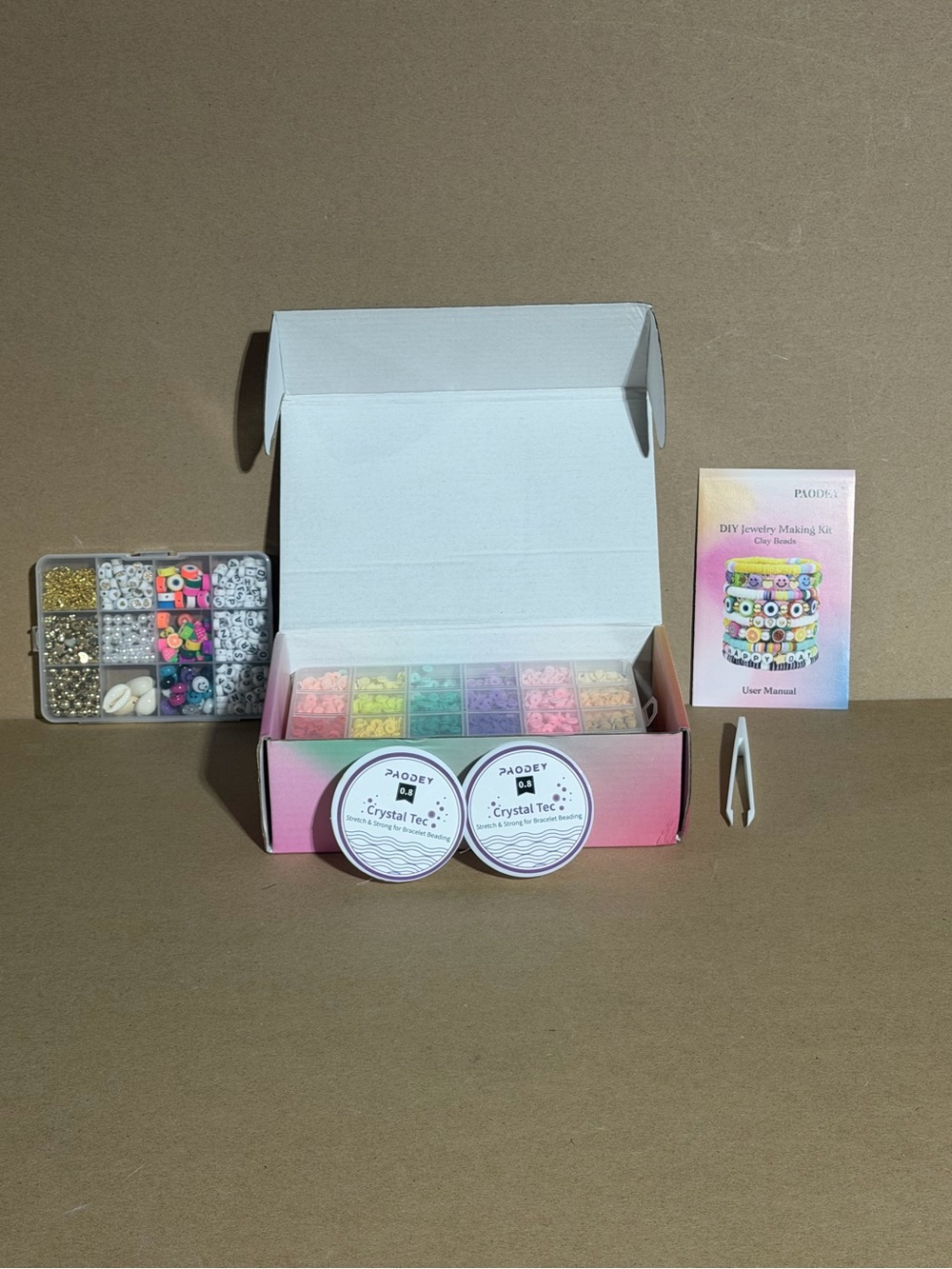 PAODEY Clay Beads Bracelet Making Kit Heishi DIY Jewelry Multicolor